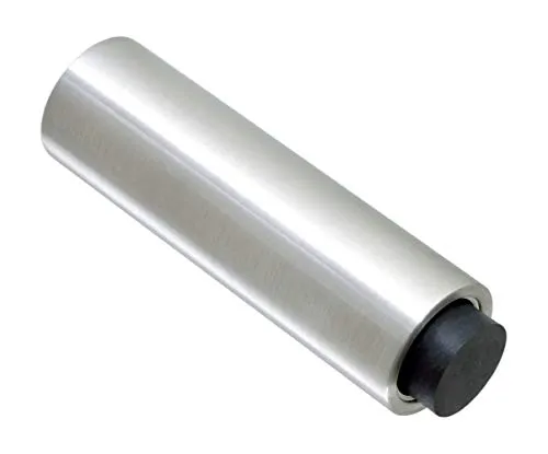 Wandtürstopper mit Gummipuffer, Ø25 mm, Länge 8,7 cm, Edelstahl gebürstet, Türstopper, Fensterstopper, Wand, Abstandshalter, Wandschutz - PHOS Design