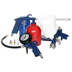 Druckluft Werkzeug Set 8tlg mit Pistole und Manometer