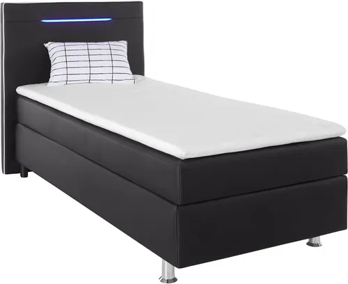 COLLECTION AB Boxspringbett London, inklusive Topper und Kissen, mit LED-Beleuchtung, Boxspringbett erhältlich in 90cmx200cm, 140cmx200cm & 180cmx200cm