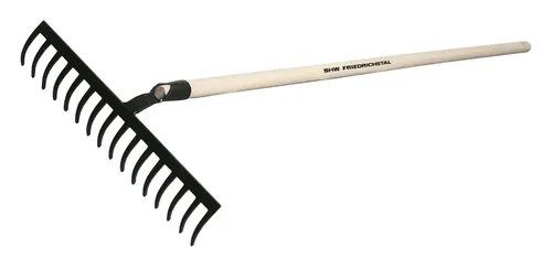 SHW Bau- / Gartenrechen 14 Zinken mit Stiel 150 cm