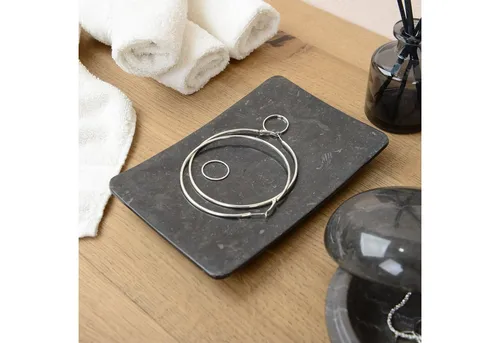 wohnfreuden Dekoschale Marmor Schale 18 cm schwarz, 2595