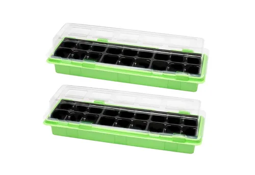 Garronda Gewächshaus Anzuchtset Anzuchttöpfe mit Untersetzer Pflanzen Innenbereich GD-0064