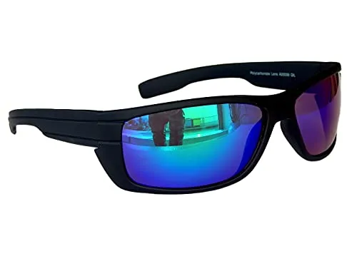 Gil SSC Sportbrille Radbrille Bikerbrille Sonnenbrille sportlich leicht M 44 (Grün Blau)