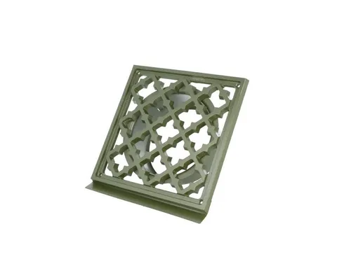 Ms Beschläge - Lüftungsgitter Antik Design Eckig Außenwandgitter Insektenschutz Grün 150mm