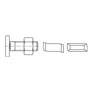 Hammerkopfschraube R 88928 mit Sechskantmutter M8x60 - Maschinenschrauben - 100 Stück galvanisch verzinkte Hammerkopfschrauben mit Sechskantmutter, ideal für zuverlässige Verbindungen in Bauprojekten.
