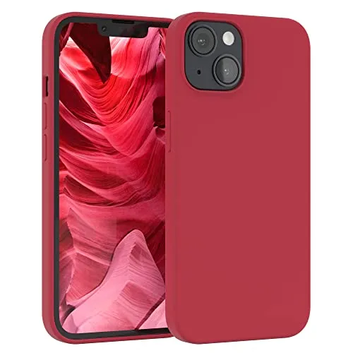 EAZY CASE Premium Silikon Handyhülle kompatibel mit iPhone 14 Slimcover mit Kameraschutz und Innenfutter, Silikonhülle, Schutzhülle, Bumper, Handy Case, Hülle, Softcase, Beere