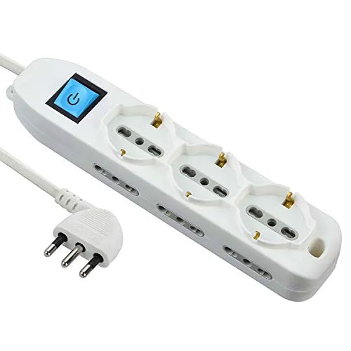 Electraline 62002 vielseitige Mehrfachsteckdose, 3+6 Steckdosen, mit 1,5 m Kabel, Weiß