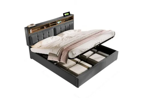 Odikalo Polsterbett Jugendbett Doppelbett Stauraum Bettgestell 140/160x200(Mit Matratze)