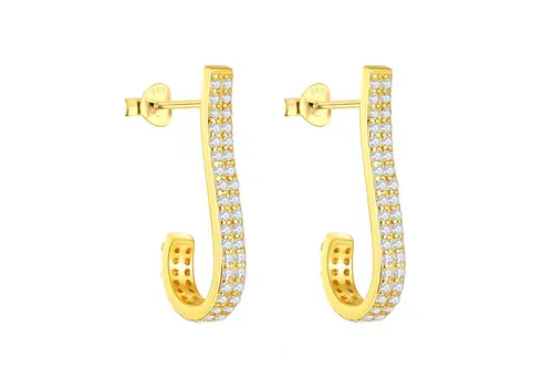 LÖB Paar Ohrstecker 925 Silber Ohrringe Hängend Tropfen Zirkonia weiß Ohrstecker 585 Gold (Geschenke für Frauen Beste Freundin Mutter Mama Damen zum Geburtstag Weihnachten Weihnachtsgeschenke), Glitzer Strass Steine Elegant vergoldet Brautschmuck Tropfenform