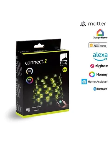 Eglo LED Stripe Z 5m - Smart Home Lichtlösung - Lichtschläuche & -ketten, flexible 5m LED Stripe mit dimmbaren Funktionen, ideal für stimmungsvolle Beleuchtung in jedem Raum.