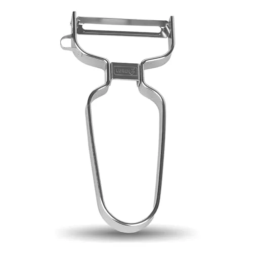 Lurch Sparschäler Universal Edelstahl – Edelstahlklinge mit japanischer Technologie, beweglicher Klingenkopf für müheloses Schälen, ergonomischer Griff für sicheren Halt, ideal für Obst & Gemüse