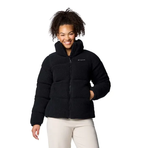 Columbia Damen Jacket Puffect Sherpa Jacke, Schwarz, M - Funktionsjacken mit Thermarator-Isolierung für optimale Wärme und Komfort in kalten Bedingungen. Weiches Sherpa-Fleece und praktische Reißverschlusstaschen machen sie ideal für den Winter.