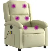 vidaXL Massagesessel Relaxsessel Echtleder Creme – Komfort und Entspannung - Erleben Sie höchsten Komfort mit dem eleganten Massagesessel aus echtem Leder. Die manuelle Liegefunktion und 6 Massagepunkte bieten individuelle Entspannung. Ideal für Ihr Zuhause – stilvoll und langlebig.