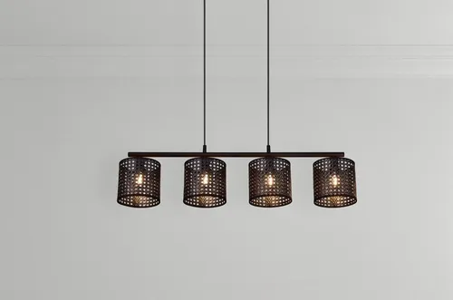 Lucande Hängeleuchte Gesja, 4-flammig, dimmbar, Modernes Design in Schwarz