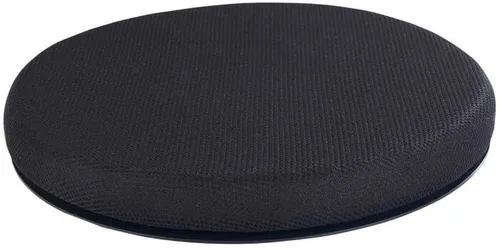 WENKO Drehkissen mit Wechselbezügen - Stützkissen mit Anti-Rutsch-Unterseite und abnehmbarem Bezug, ideal für mehr Komfort beim Sitzen. Durch die wechselbaren Bezüge in Weiß/Schwarz anpassbar an jeden Einrichtungsstil.