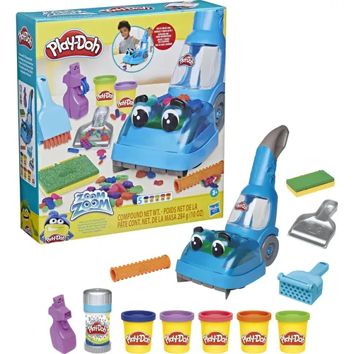 Play-Doh Zoom Zoom Saugen und Aufräumen Set - Knete Set für kreatives Spiel, fördert die Feinmotorik und macht Aufräumen zum Spaß! Ideal für Kinder ab 3 Jahren.