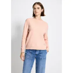 Strickpullover STREET ONE STUDIO, Damen, Gr. 46, peachy blush meliert, Stoff, 30% Polyester, 29% Polyacryl, 21% Viskose, 20% Nylon, unifarben, regular fit normal, Rundhals, Bündchen, Pullover Strickpullover, aus softem Materialmix