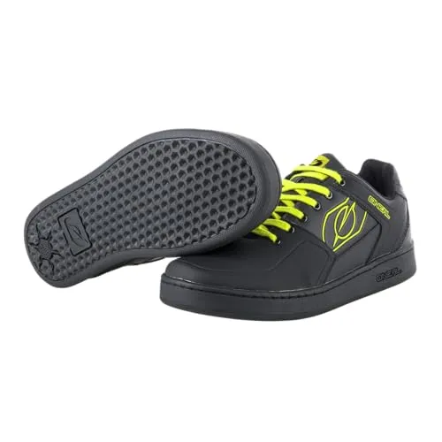 O'Neal Pinned Dirt MTB Fahrrad Schuhe Schwarz/Neon 2018 – Größe 41 - Robuste MTB Schuhe mit verstärkter Zehenkappe für optimalen Schutz. Die spezielle Sohle bietet exzellenten Grip und Flexibilität, ideal für maximale Treteffizienz und Komfort beim Fahren.