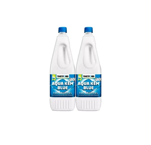 THETFORD Thetford Aqua Kem Blue 2 Liter Toilettenreiniger Sanitärflüssigkeit WC-Reiniger (Set, [2-St. 2 Liter Flasche Sanitärflüssigkeit für die Toilette Thetford, Aqua Kem Blue, 2 Liter, Für Campingtoiletten)