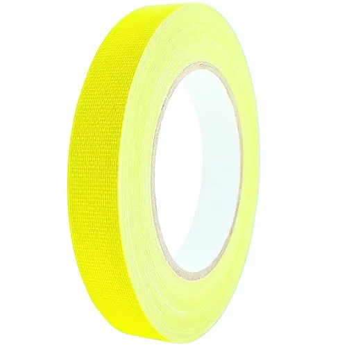 varivendo Gewebeband Neon Gelb 10 mm x 25 m – UV-Aktives Panzertape Abklebeband Markierungsband Event Deko Schwarzlicht Klebeband