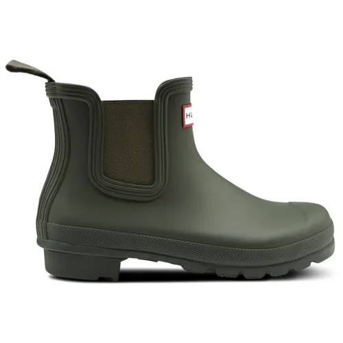 Hunter Herren Chelsea Bootsschuh, Dark Olive, 44 EU - Herren-Stiefel aus Naturkautschuk, wasserdicht und ideal für Regentage, mit praktischer Zuglasche für einfaches An- und Ausziehen.