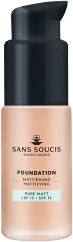 Sans Soucis Pure Matt Foundation 10 Light Beige LSF 15 30ml - Make-up mit leicht mattierender Formel, ideal für einen natürlichen Teint und UV-Schutz dank LSF 15.