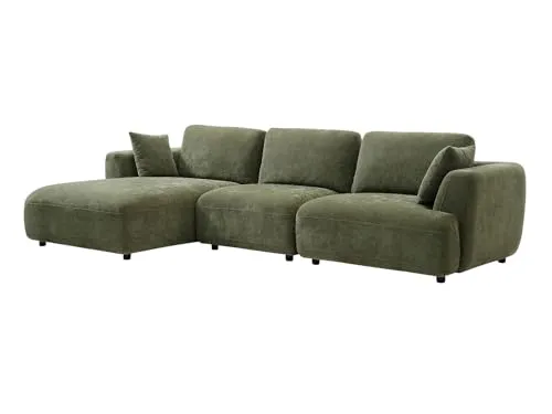 Vente-unique-Ecksofa - Ecke Links - Stoff - Grün - TINDRALO