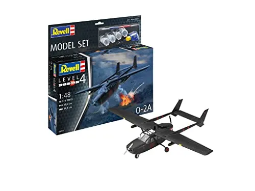 Revell 63819 1:48 Model Set O-2A - Komplettset für Flugzeugmodellbau - Propellerflugzeug, inkl. Farben, Pinsel und Klebstoff für ein perfektes Modellbauerlebnis.