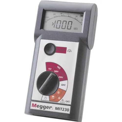 Megger MIT230-EN Isolationsmessgerät - Isolationsmessgerät mit Prüfspannungen von 250 bis 1000 V, ideal für Prüftechniker und vielseitig einsetzbar in Gebäuden und Industrie.