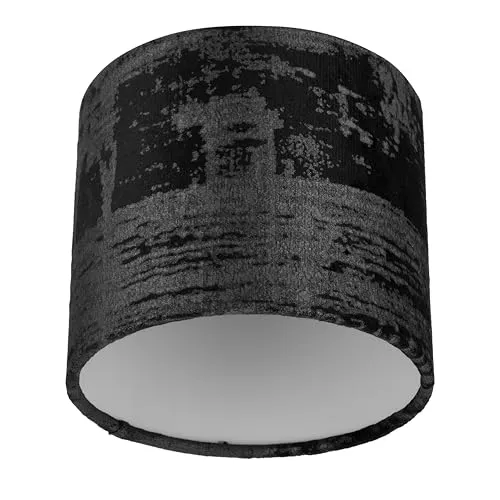 REV Lampenschirm im Vintage Look - Lampenschirm für Tischlampe, Ø 14cm, Ersatzlampenschirm Hänge- und Stehlampe, rund, schwarz