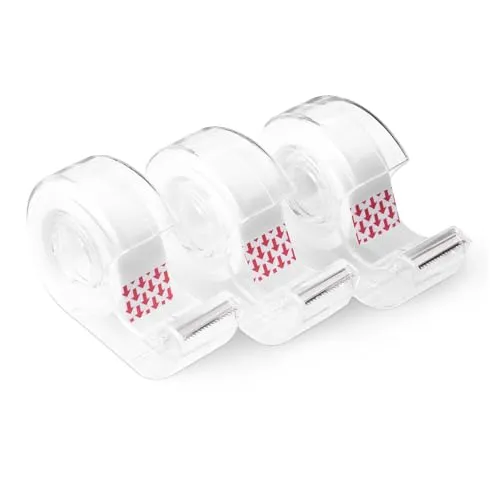 Amazon Basics Klebeband mit matter Oberfläche und Abroller, unsichtbares Klebeband, 3/4 Zoll x 300 Zoll (8,33 Yards), 3er-Pack