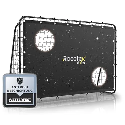 Racetex Fußballtor Kinder inkl. Torwand – Anti-Rost Fußballtor für Garten - Fußballtore für Garten mit Anti-Rost Beschichtung, stabilen Erdankern und einem hochwertigen Polyester-Netz für ultimativen Spielspaß und Langlebigkeit.