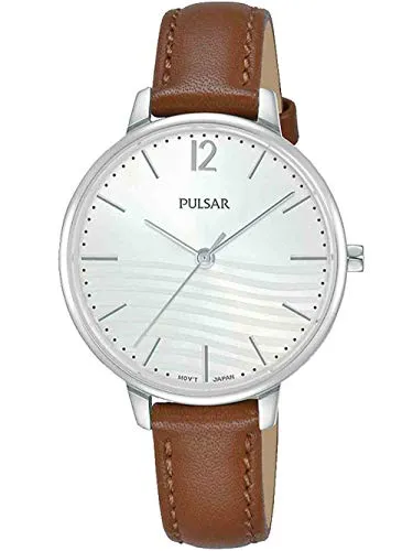 PULSAR Damen Analog Quarz Uhr mit Echtes Leder Armband PH8487X1
