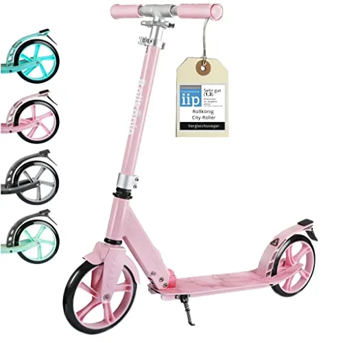 ROLLKÖNIG Cityroller Tretroller für Kinder ab 5 Jahren - Cityroller mit 20 cm großen Rädern und rutschfester Trittfläche, ideal für sicheres Fahren und maximalen Fahrspaß!