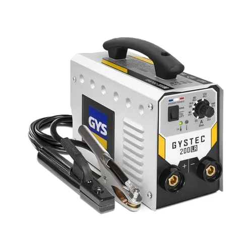 GYS, GYSTEC 200 LA, Schweißgerät mit überzogener Elektrode, 200 A, einphasig, 230 V (MMA), TIG DC Lift, Arc Force, Antiticking, Hot Start, mit Koffer, Elektrodenhalter, Massekabel