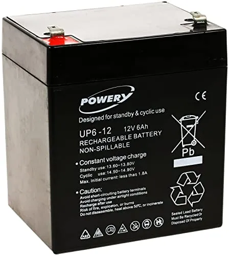 Powery Blei-Gel Akku 12V 6Ah