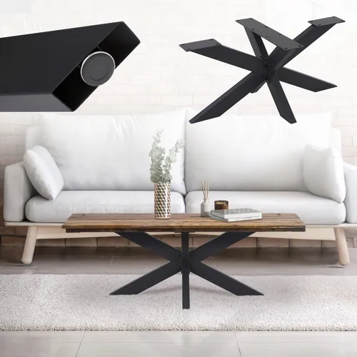 ML-Design Tischbeine Spider Kreuzgestell, 800 kg belastbar, Schwarz - Tischbeine aus robustem Stahl - extrem belastbar bis 800 kg, ideal für Esstische und Schreibtische. Modernes Design, passend für jede Inneneinrichtung.