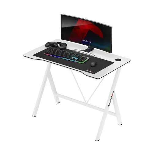 Huzaro Hero 1.4 Computertisch | Gamingtisch in Weiß mit Kabeldurchführung - Computertisch mit stabiler Stahlkonstruktion und 100x50 cm, ideal für Gaming und Home Office. Die Carbon Flex-Oberfläche ist kratzfest und leicht zu reinigen.
