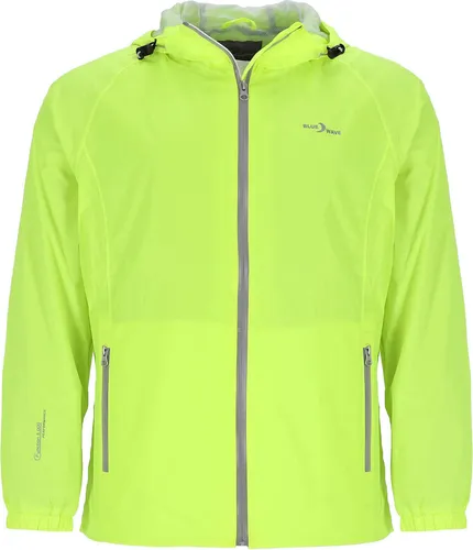Blue Wave Herren Funktionsjacke Fabian - Neongelbe Outdoor-Jacke für Regen, Wandern und Radfahren Größe S - Die Herren Funktionsjacke Fabian ist ideal für Outdoor-Aktivitäten. Wasserdicht mit 5000 mm Wassersäule, verstellbarer Kapuze und elastischen Ärmelbündchen bietet sie optimalen Schutz und Komfort bei jedem Wetter. Leicht verstaubar im Packsack.