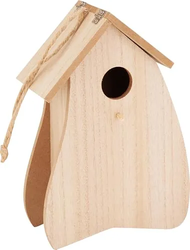 VBS Deko-Vogelhaus Nest & Rest Vogelhaus unbemalt furniert 8x20x13.5 cm MDF-Holz ideal zum Bemalen Bekleben Dekorieren geeignet für Servietten- und Decoupage-Technik