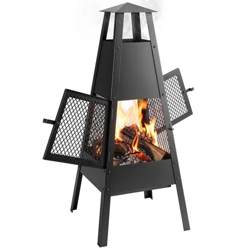 Outsunny Feuerschale mit konischem Zugkamin 41 x 40,5 x 97