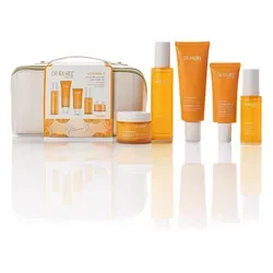 Vitamin C Gesichtspflege Set Geschenkset Anti-Falten Hautpflege Serum Creme Cleanser Toner SPF 50, 5-Teilig