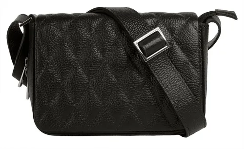 Cluty Umhängetasche Damen 021375 schwarz - Stilvoll und erweiterbar - Umhängetasche in angesagtem Stepplook, erweiterbar durch Reißverschluss für mehr Platz. Ideal für Abendveranstaltungen und elegante Anlässe.