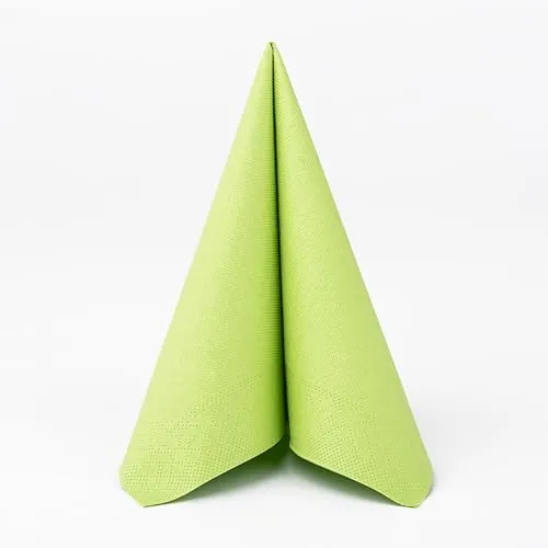 Sovie HORECA Serviette in KIWI, Tissue Deluxe®, 4-lagig, 40 x 40 cm, 1/4 Falz, 50 Stück – Hochwertige Einweg-Papierservietten für Gastronomie, Events, Frühlingsdeko, Feiern & moderne Tischgestaltung