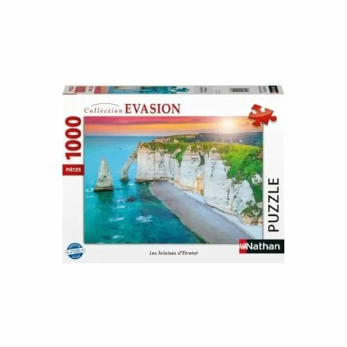 Nathan - Puzzle 1000 Teile – Die Klippen von Etretat – Erwachsene und Kinder ab 14 Jahren – Hochwertiges Puzzle – perfekte Integration – Escape Collection – 12000920