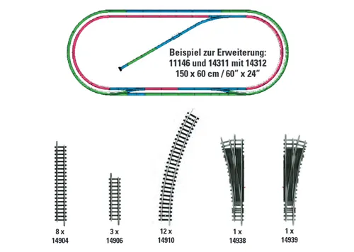 MiniTrix 14312 N Gleis Ergänzungs-Set - Modelleisenbahn, ideal zur Erweiterung des Gleisbildes und kompatibel mit dem gesamten Minitrix-Gleisprogramm für unbegrenzten Spielspaß.