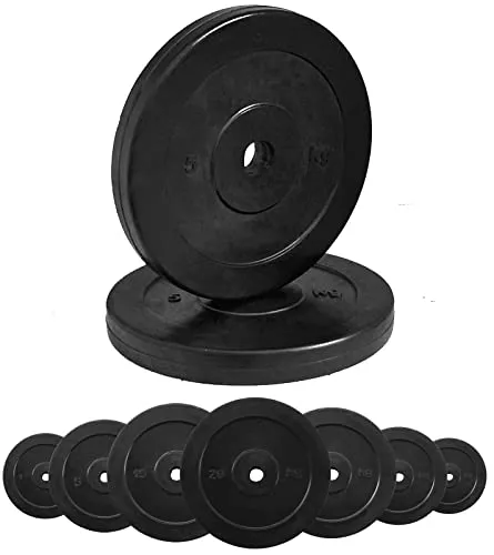 Gummierte Gusseisenscheiben Ø Loch 25 mm, für Fitnessstudio und Home Gym von 0,5 bis 20 kg für Hanteln und Langhanteln (2 x 2 kg)..