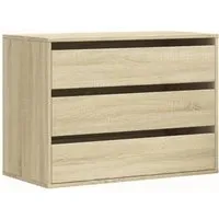 vidaXL Kommode Sonoma-Eiche 80x41x58 cm - Kommode in Sonoma-Eiche, bietet 3 Schubladen für optimalen Stauraum und ist aus langlebigem Holzwerkstoff gefertigt. Ideal für eine stilvolle und organisierte Wohnumgebung.