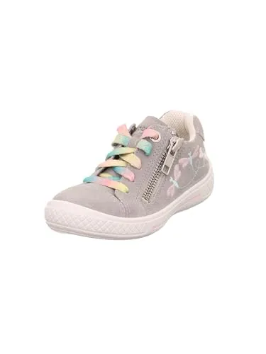 Superfit Tensy Sneaker in Grau/Rosa, 26 EU - Sneaker für Mädchen mit herausnehmbarer Einlegesohle aus chromfreiem Leder, atmungsaktivem Futter und praktischem Reißverschluss für einen schnellen Einstieg.