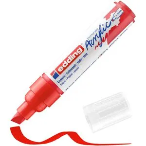 Edding Acrylstifte 5000 Acrylic, breit, verkehrsrot matt, Keilspitze 5-10mm, wasserfest